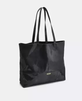 Сумка через плечо в стиле шоппер черного металлического цвета Pieces, черный