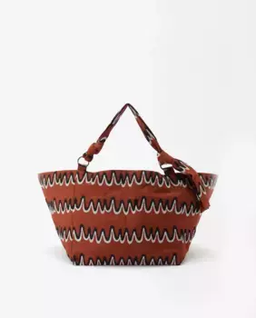 Сумка через плечо в стиле шоппер с застежкой-молнией и регулируемыми лямками с бантом и принтами Parfois, красный