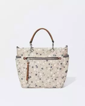 Сумка через плечо в стиле шоппер, трансформируемая в плечо, с застежкой-молнией и розовым цветочным принтом Parfois, розовый