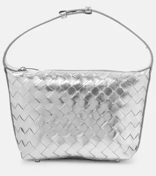 Сумка через плечо Wallace из кожи Intrecciato Bottega Veneta, Silver / Silver