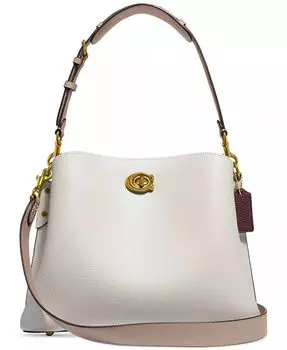 Сумка через плечо Willow из галечной кожи с трансформируемыми ремнями Coach, черный
