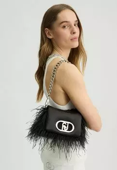 Сумка через плечо WITH FEATHERED DETAILING LIU JO, черный