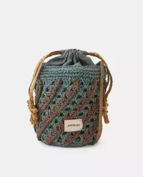 Сумка через плечо вязаная двухцветная Jo & Mr. Joe, зеленый