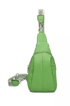 Сумка через плечо Yoko из искусственной кожи с холщовым ремешком Fontanella Fashion, зеленый