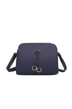 Сумка через плечо Yubiwa Twin Rings Charm с тремя отделениями из искусственной кожи Fontanella Fashion, синий
