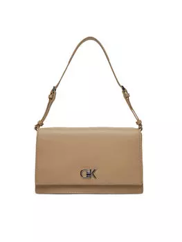 Сумка Ck Elongated Shoulder Bag K60K612807 Calvin Klein, бежевый