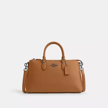 Сумка COACH Georgia Satchel, цвет Silver/Light Saddle