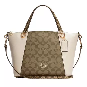 Сумка Coach Kacey In Colorblock Signature Canvas, бежевый