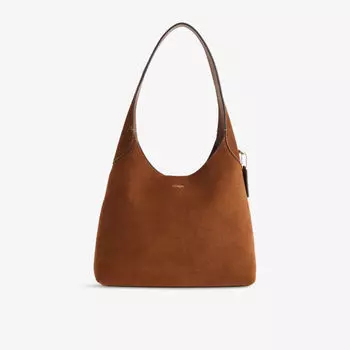 Сумка Coach кожаная-замшевая через плечо, мультиколор