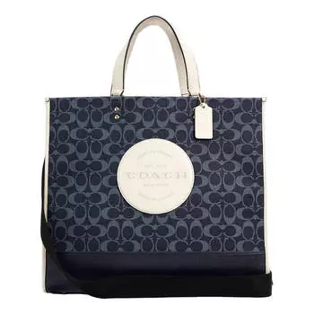 Сумка Coach Outlet Dempsey 40 In Signature Denim With Coach Patch, темно-синий