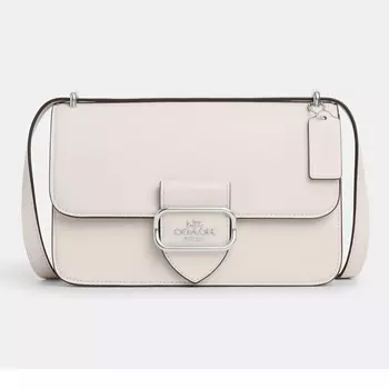 Сумка Coach Outlet Large Morgan Square Crossbody, серебристый/молочный
