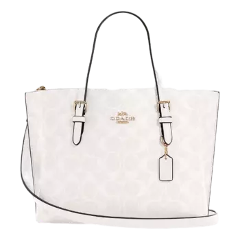 Сумка Coach Outlet Mollie Tote 25 In Signature Canvas, золотой/белый