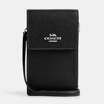 Сумка Coach Outlet North South Phone Crossbody, серебристый/черный