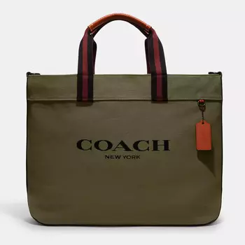 Сумка Coach Outlet Tote 38, черная медь/оливкого-серый