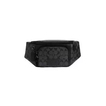 Сумка Coach Outlet Track Belt In Signature Canvas, бронзовый/темно-серый/черный