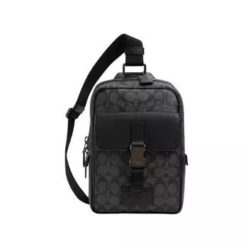 Сумка Coach Outlet Track Pack In Signature Canvas, бронзовый/темно-серый/черный
