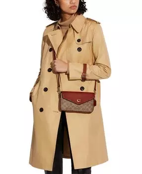 Сумка COACH Signature Coated Canvas Wyn Crossbody, коричневый
