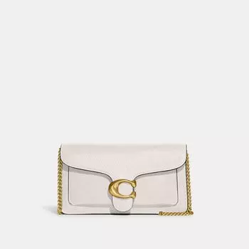 Сумка Coach Tabby Chain Clutch, цвет Brass/Chalk