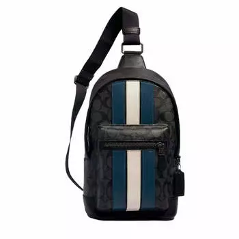 Сумка Coach West Pack In With Varsity Stripe, серый