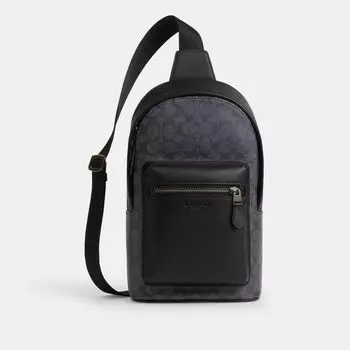 Сумка Coach West Pack, серый/угольный/черный