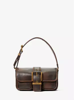 Сумка Colby Extra-Small из полированной кожи через плечо Michael Kors, коричневый