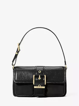 Сумка Colby Medium из потрескавшейся кожи и замши Michael Kors, черный