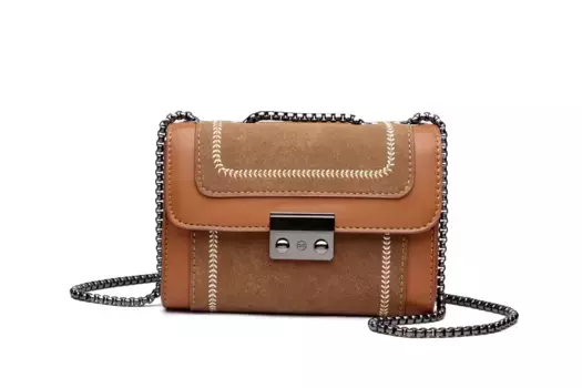 Сумка COLLEZIONE ALESSANDRO "Kini", микс материалов, цвет Cognac