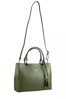 Сумка COLLEZIONE ALESSANDRO с ручкой "Майами" из высококачественной воловьей кожи с кисточкой и подвеской, хаки