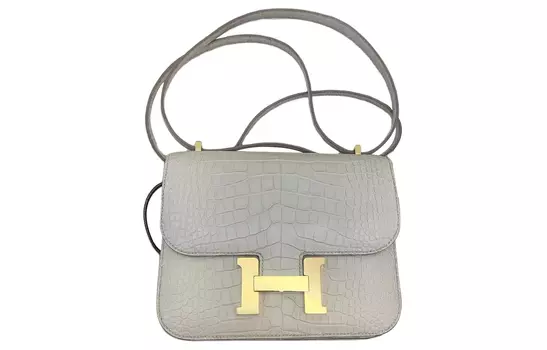 Сумка Constance из матовой крокодиловой кожи, мини-сумка через плечо для женщин HERMES