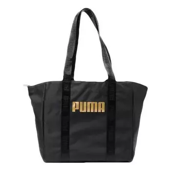 Сумка core base large shopper bag 'black gold' Puma, черный