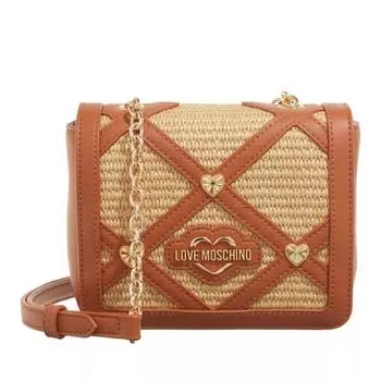 Сумка cross with chain Love Moschino, бежевый