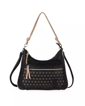 Сумка Crosses с ремнем через плечо в черно-серо-коричневом цвете SKPAT, черный