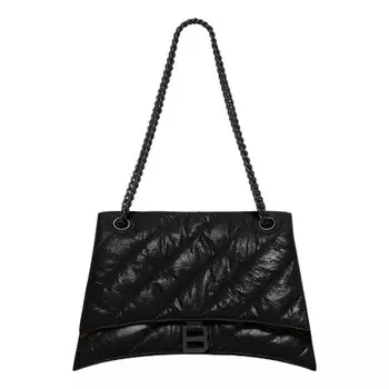 Сумка crush medium chain bag quilted 'black' Balenciaga, черный