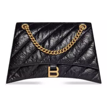 Сумка crush medium chain bag quilted 'black' Balenciaga, черный