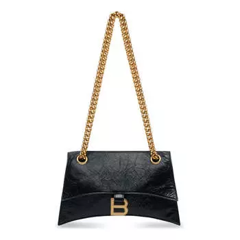 Сумка crush small chain bag 'black' Balenciaga, черный