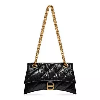 Сумка crush small chain bag quilted 'black' Balenciaga, черный