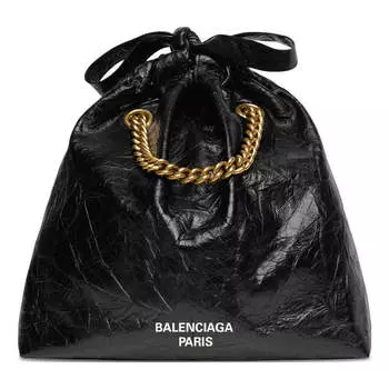 Сумка crush small tote bag 'black' Balenciaga, черный