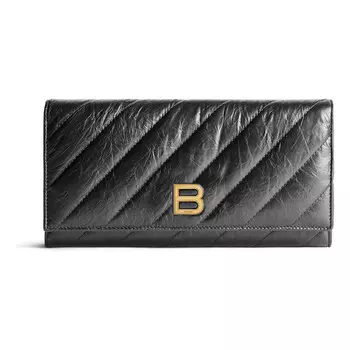 Сумка crush wallet on chain quilted 'black' Balenciaga, черный
