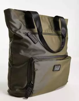 Сумка цвета хаки из нейлона с логотипом Elle