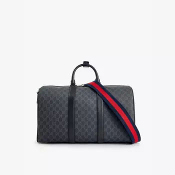 Сумка-Дафл из ткани с покрытием и монограммным принтом Gucci, черный