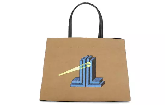 Сумка Dc Comics Batman Collaboration X Batman Leather Controller With Paper Handbag Men's Light Umber Lanvin