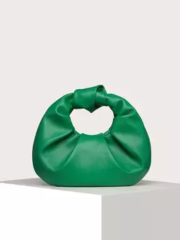 Сумка деловая с рюшами, зеленый