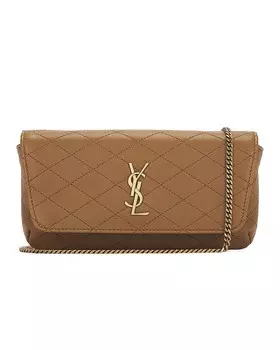 Сумка-держатель для телефона Gaby с цепочкой Saint Laurent, цвет Dark Cork