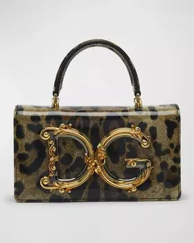 Сумка DG Girls с леопардовым принтом и ручкой сверху Dolce&Gabbana, цвет Leo