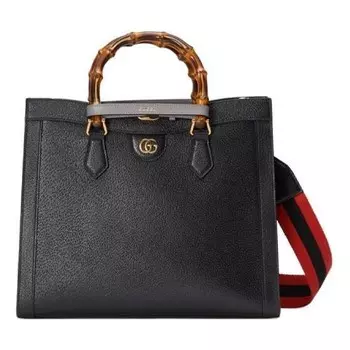 Сумка diana medium tote bag 'black' Gucci, черный