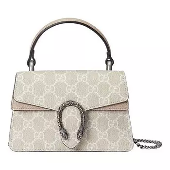 Сумка dionysus mini top handle bag 'being white' Gucci, бежевый