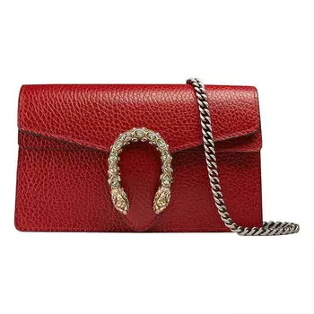 Сумка dionysus series leather bag single-shoulder bag mini-size red Gucci, красный
