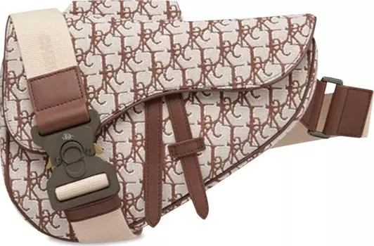 Сумка Dior x Cactus Jack Oblique Jacquard Saddle Bag Coffee, коричневый