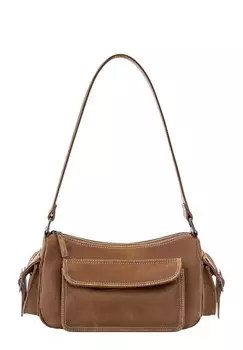 Сумка DISTRESSED WITH POCKET PULL&BEAR, цвет light brown