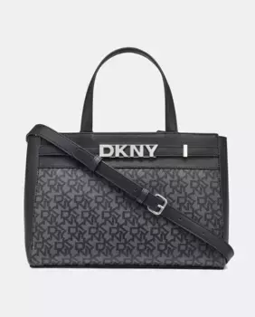 Сумка DKNY BECKETT с двойной ручкой и однотонным принтом, черный